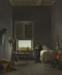Der Künstler in seinem Zimmer in der Villa Medici, Rom