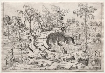 Landschaft mit Putti