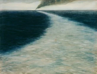 Seestück mit Kielwasser