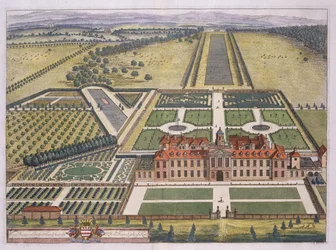 Wrest House in Bedfordshire, graviert von Johannes Kip