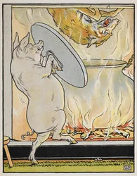Illustration für das Märchen "Die drei kleinen Schweinchen"