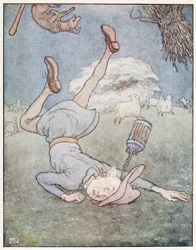Der Mann im Mond fiel herunter, aus A Nursery Rhyme Picture Book, veröffentlicht 1914