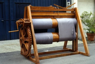 Webstuhl für Wolle. Modell nach der Zeichnung von Leonardo da Vinci. Museum für Wissenschaft und Technik, Mailand.