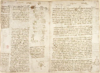 Notizen, mathematische Berechnungen und Diagramm betitelt 