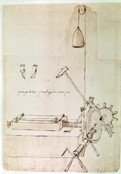Auszug aus einem Da Vinci Manuskript über das Prinzip und den Bau einer "Maschine zum Feilen von Dateien"