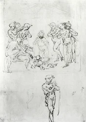 Figurstudien für die Anbetung der Könige, ca. 1481