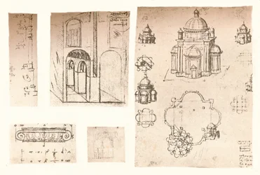 Fünf architektonische Zeichnungen, um 1472-1519, 1883