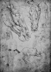 Studien von Pferden und Pferdeköpfen, um 1480, 1945