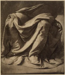 Studie für den Mantel der Jungfrau in der Verkündigung, die sich heute in den Uffizien befindet. Der Louvre, Paris