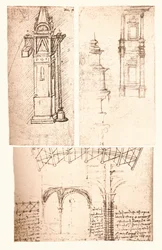 Drei architektonische Zeichnungen, ca. 1472-ca. 1519, 1883