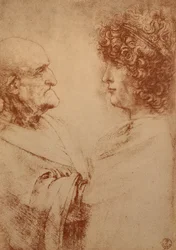 Zwei Köpfe im Profil, ca. 1500