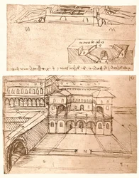 Zwei Zeichnungen von Stadtplänen, um 1472-um 1519, 1883