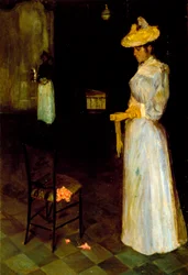 Dame in einem Innenraum