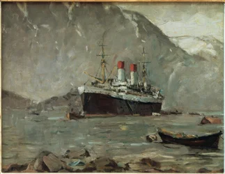 Passagierdampfer der Hamburg-Süd in einem norwegischen Fjord