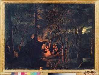 Nachtfischen mit der Harpune