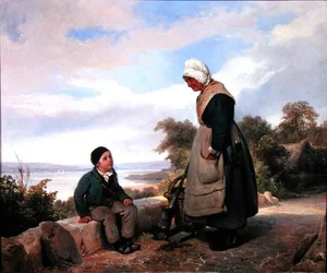 Bäuerin und Junge