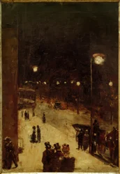 Berliner Straße bei Nacht