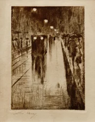Leipziger Straße im Regen