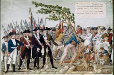 Pflanzung des Freiheitsbaums. Gravur von den Lesueur-Brüdern