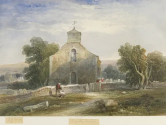 Onecote Kirche: Aquarell, undatiert [um 1830-1840]