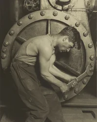 Mechaniker und Dampfpumpe, 1921