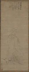 Bodhidharma überquert den Yangzi-Fluss auf einem Schilfrohr, vor 1317