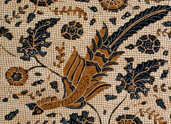 Batik mit traditionellem Design namens Peksi Podang, Surakarta, Java, Indonesien (Detail)