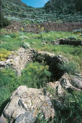 Italien, Sizilien, Provinz Messina, Filicudi-Insel, Capo Graziano, Ruinen eines prähistorischen Dorfes