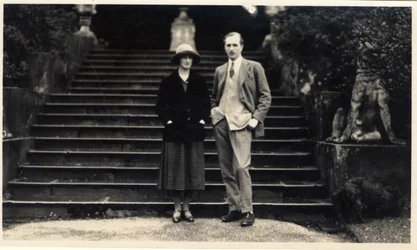 Lady Rachel Cavendish und Viscount Stuart of Findhorn (s/w Foto)