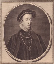 Porträt von Thomas Howard, 4. Herzog von Norfolk (1536-1572), Kupferstich von John Goldar (1729-1795)