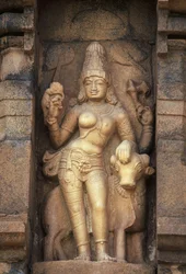 Relief, das Parvati darstellt, Brihadisvara-Tempel, Gangaikonda Cholapuram, Tamil Nadu, Indien