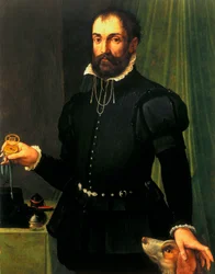 Porträt eines Mannes mit einer Uhr, ca. 1558