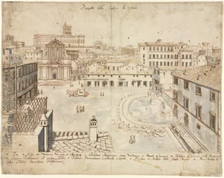 Achtzehn Ansichten von Rom: Der Trevi-Brunnen, 1665