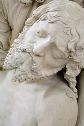 Die Grablegung und die Ohnmacht der Jungfrau, Detail: Kopf von Jesus