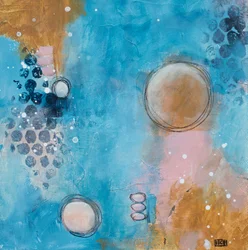 Abstrakte Blau-Gold-Kreise