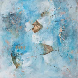 Fließendes blau-goldenes Abstrakt