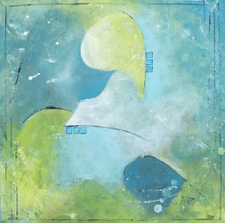 Grün-blauer abstrakter Fluss