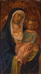 Madonna mit Kind, von Lippo Vanni (aktiv von 1344 bis 1375), Pfarrkirche von Radicondoli, Siena