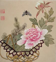 Eines aus einer Serie von Blumen- und Insektenbildern, spätes 19. Jahrhundert
