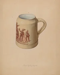 Steingut-Bierkrug