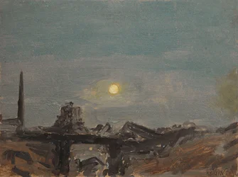 Vollmond über den Ruinen von Luxor, am Nil