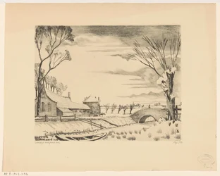 Bauernhof in einer Winterlandschaft