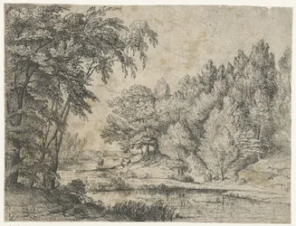 Landschaft mit einem gewundenen Fluss