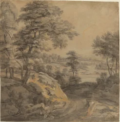Waldlandschaft mit einer Straße