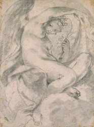 Eine Nymphe möglicherweise Flora inmitten von Wolken, 1575-1619