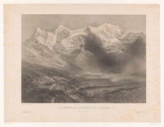 Ansicht der Berge Jungfrau, Mönch und Eiger