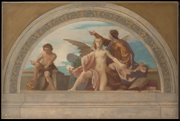 Skizze für den Salon des Lettres, Hôtel de Ville, Paris: Philosophie befreit das Denken, ca. 1890