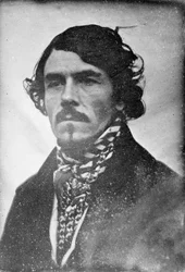 Frontalporträt von Eugène Delacroix, Kopf und Schultern, 1842