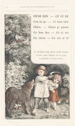 Charles, Cecile, Courage, Zitronenbaum, Hund, Pilze, Tauben, Kirschen, Neugierig, Neugier, Seite 16 - Alphabet von Mademoiselle Lili, von L. Froelich und von einem Vater (Hetzel selbst). Bibliotheque & Magasin d
