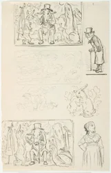 Sieben Entwürfe, u.a. zu H.C. Andersens Der Schnellläufer, Die Schnecke und die Rosenhecke und Anne Lisbeth